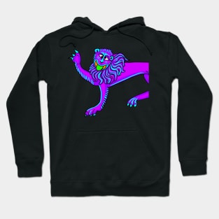 Bad Medieval Art Goofy Lion Bright Colors 90s Retro Vibe Hoodie